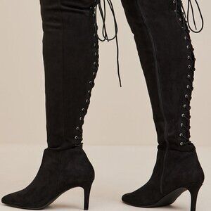 Torrid - 7 WW, Stiletto Over The Knee Boot (Wide Width) in Black​​​​​​​